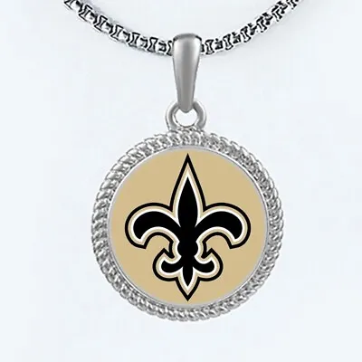 $20.95 • Buy New Orleans Saints Womens Mens Round Link Chain Pendant Necklace W Gift Pkg D22
