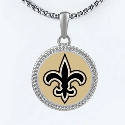 $20.95 • Buy New Orleans Saints Womens Mens Round Link Chain Pendant Necklace W Gift Pkg D22