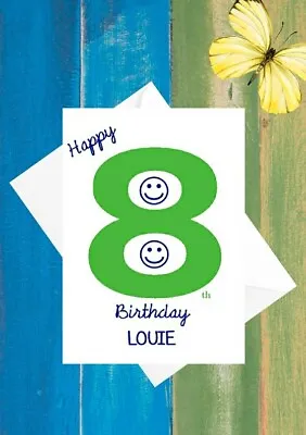 Personalised 8th Birthday Card Boy - 8 Years Old - Son Grandson Nephew • £3.85