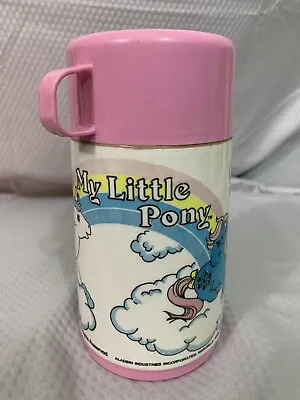 MY LITTLE PONY Vintage 1983 Plastic Thermos *Bottle Only* White/Pink Hasbro • $17