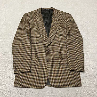 Burberry Jacket Mens 50 Brown Pure Wool Single Breasted Blazer Coat Vintage USA • $56.97