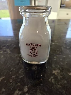 Riverview Dairy Milk Half Pint Glass Bottle  Thompsonville Conn Ct Small • $26