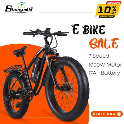 $1299 • Buy Ebike 26  1000W 48V/17Ah Mountain Bicycle Electric Fat Tire All Terrain E-Bike
