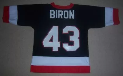 VINTAGE Rare MARTIN BIRON Buffalo Sabres BLACK Goat Head YOUTH/Boys JERSEY M L • $44.99