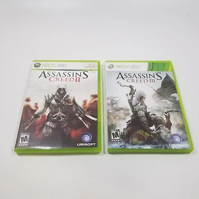 $11.49 • Buy Xbox 360 Assassin's Creed Lot - 2 & 3 CIB - Complete Tested 