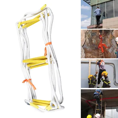 £37.07 • Buy 16ft Emergency Fire Escape Ladder Rope FOR Window Home Fire Safety Ladder Yellow