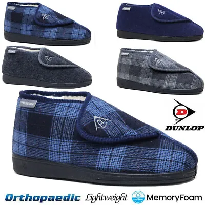 Mens Diabetic Wide Fit Slippers Winter Warm Easy Close Orthopaedic Shoes Boots • £12.95