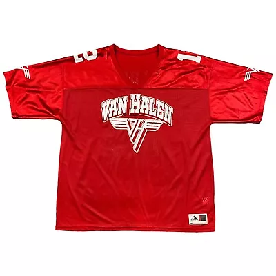 Rare Van Halen VH Adult Size 2XL Red Tour Band Football Jersey 2012 • $125