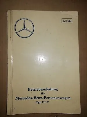 Manual For Vintage Mercedes 170V W136 - Original From A Year Ago. 1938 • $183.67