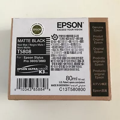 2023 Genuine Epson Pro 3800 3880 Matte Black Ink T5808 T580800 OEM • $55.95