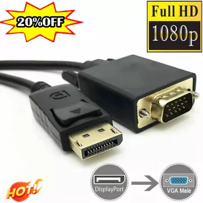 Display Port To VGA Cable Adapter Converter Video HDTV PC Monitor Desktop-L-US • $2.86