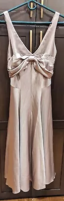 Vintage Nicole Miller Tan Satin Long Gown Sleeveless Dress - Size 2? • $99.99