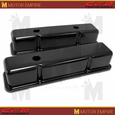 For 58-86 Chevy SB Small Block 283-305-327-350-400 Smooth Valve Covers Black • $53.51