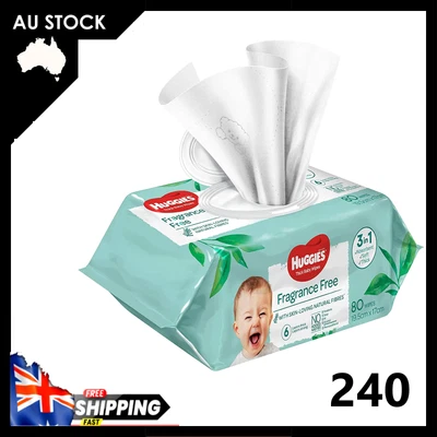 $14.99 • Buy Huggies Thick & Soft Baby Wipes Fragrance Free 240 Wipes