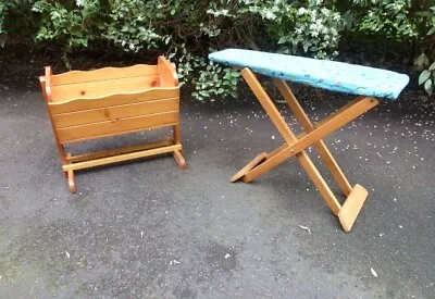 Childs Hand Made Wooden Cradle And Ironing Board • $40