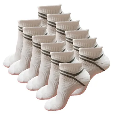 Lot 1-12 Mens Low Cut Ankle Cotton Athletic Cushion Casual Socks Size 9-11 10-13 • $8.99