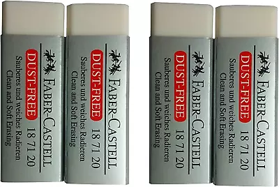 [Pack Of 4] Faber-Castell LARGE Eraser Dust Free Clean And Soft Erasing For ART • $9.41
