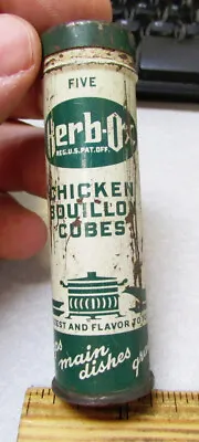 Vintage Empty Herb Ox Chicken Bouillon Cubes Tin Fun Kitchen Decor Item • $7.99