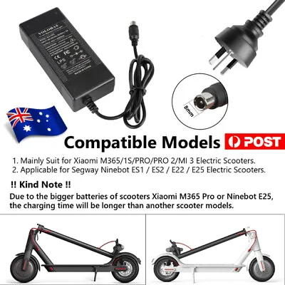 Charger For Xiaomi M365 Ninebot Segway ES1/ES2/E25/f20d/f30d/f40d Electric Bike • $18.99