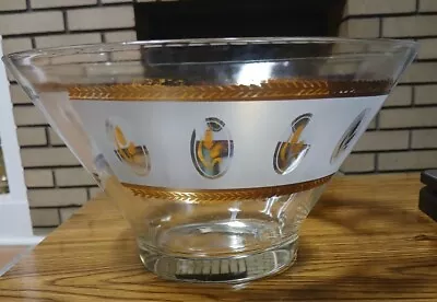 Anchor Hocking Gold Wheat Large Chip  Bowl Mid Century Modern Glass Vintage MCM • $16.79