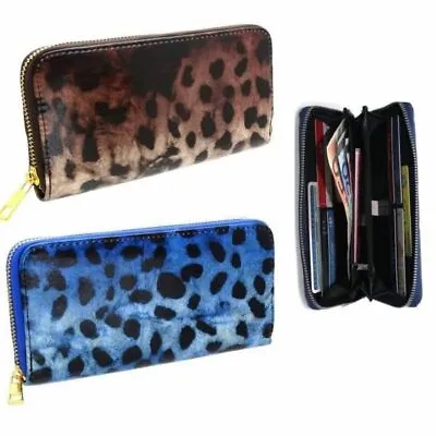 Ladies Animal Print Purse Cash ID Wallet Pouch Leather Purse Multi Pocket • £14.99