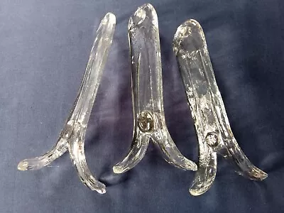 3 Clear Glass Murano 'tails' Chandelier Pieces 1970s Italian • $31.12