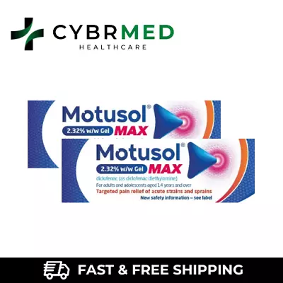 Motusol Max 2.32% W/w Gel 30g Or 50g Pain Relief • £10.39