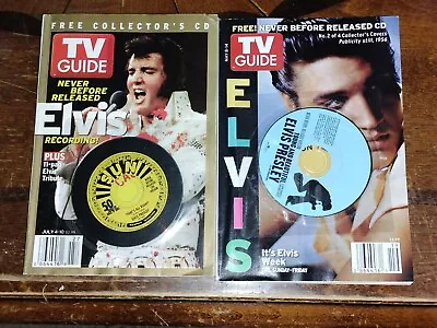 Vintage Lot Of 2 TV Guides Elvis Presley  All With Never Before Released Mini CD • $6.42
