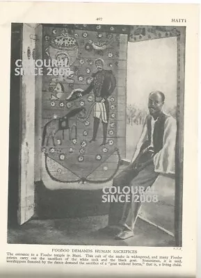 Haiti Voodoo Temple  Entrance Man Wall  Art  C 1930 Photo Illustration Print  • $11.14