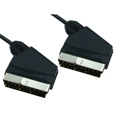 Scart Plug To Scart Plug Fully Wired 2.5m 21 Pin TV DVD Sky Video Cable • £4.29