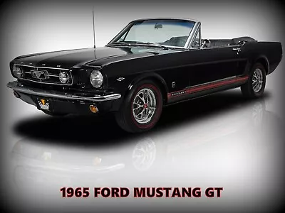 1965 Ford Mustang New Metal Sign: GT Convertible In Black - HOT! • $33.88