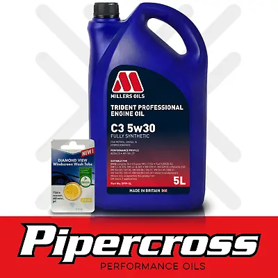 Millers Trident Longlife 5W-30 C3 Fully Synthetic Engine Oil 5L + 5L SCREENWASH • £27.99
