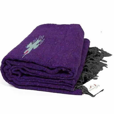 Purple Mexican Blanket Vintage Style Thunderbird Serape Falsa | Yoga Blanket • $24.95