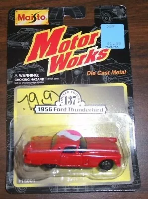 1956 Ford Thunderbird Red Maisto Motor Works Die Cast Metal Toy Car • $5.93