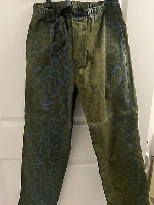 HUF Pants Belted Size Small Green Leopard Camo Rare Deadstock • $35.08