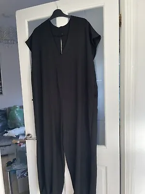 £8 • Buy Quirky Lagenlook Black Jumpsuit Harem One Pice Size XL 16-20 New