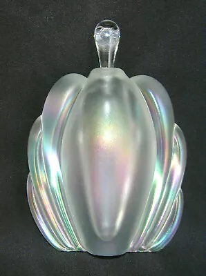 Vintage VITRIX Studios Thomas Buechner Iridescent Frosted Perfume Bottle -Signed • $64