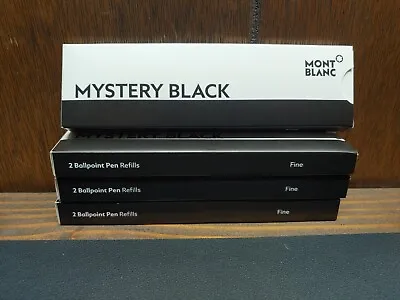 4 Packs Montblanc Fine Mystery Black Ballpoint Ink Refill (8 Refills) - 105166 • $79.99