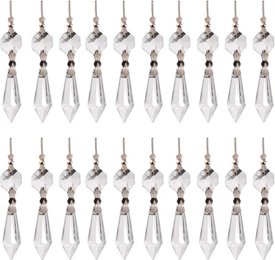 $13.71 • Buy 20pcs Clear Crystal Chandelier Icicle Prisms Lamp Candelabra Replacement Parts