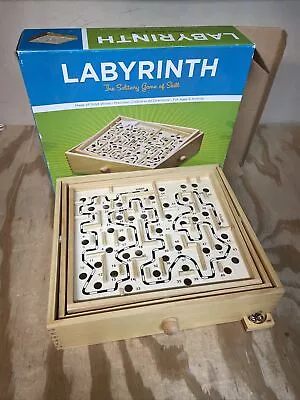 Vintage Cardinal Labyrinth Wooden Maze Game Original Box 2 Balls • $17.99