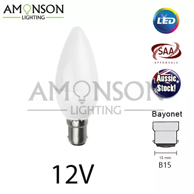 Amonson Lighting NEW B15 Small Bayonet 12V 3W 35mm Candle COB Frosted Bulb 3000K • $266