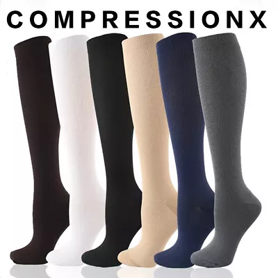 1/2 Pair Compression Socks Stockings Womens Mens Knee High Medical 20-30 MmHG • £4.58