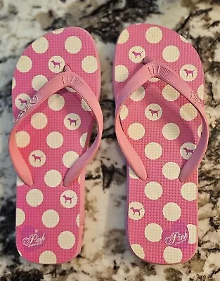 WOMENS VICTORIA'S SECRET LOVE PINK FLIP FLOPS SIZE Small • $12.99