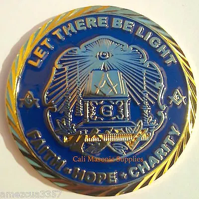  Master Mason Let There Be Light Commemorative  Thick Coin 1.75  Freemasonry • $11.99