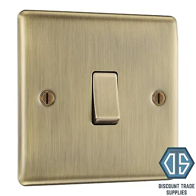 BG Nexus NAB12 Antique Brass Single Light Switch 1 Gang 2 Way Switch • £6.49