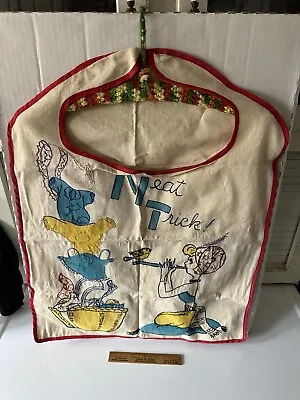 Vintage Whimsical Needlepoint Clothespin Bag Holder “Neat Trick” Snake Charmer • $65