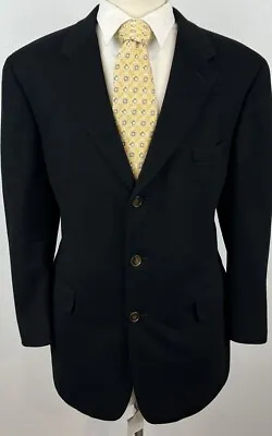 Bill Blass Black Label Men’s Black 100% Pure Cashmere Sport Coat Blazer Sz 46 R • $99.98