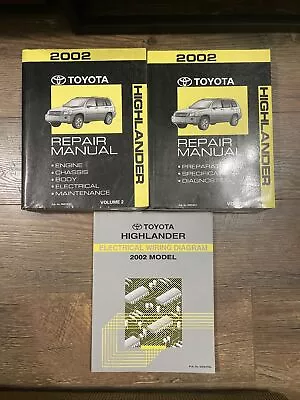 2002 Toyota Highlander OEM Repair Manual And Electrical Wiring Diagram • $150