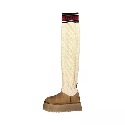 UGG Women's Classic Sweater Letter Tall Over The Knee Platform Boots 1144044 • $159.99