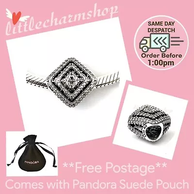 $84.50 • Buy NEW Authentic Genuine PANDORA Sparkling Geometric Lines Charm - 796211CZ RETIRED